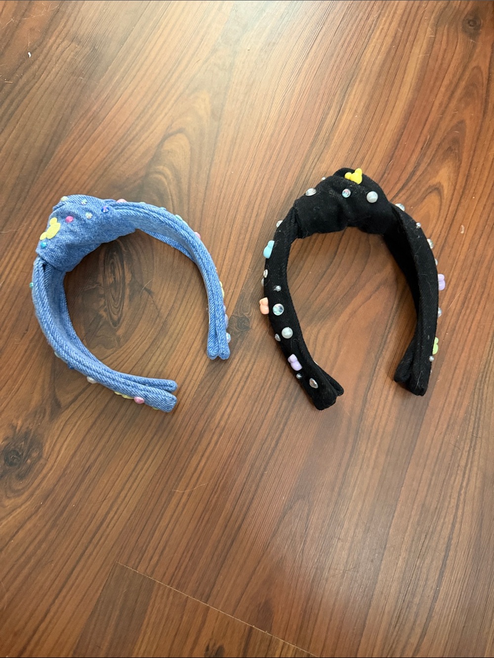 Kids Beaded Knot Headbands - Blue and Black